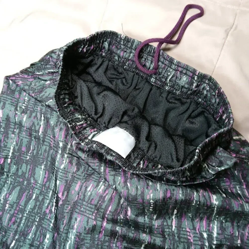 CHAMPION Vintage 90s/00s Retro Cybercore Techno Matrix Print Swim Trunks S